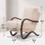 Chaise d'appoint moelleuse de style Mid-Century moderne avec structure en métal courbé bronze brossé, ensemble de 1