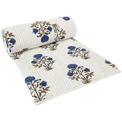 Michael Cotton Floral Quilted Bedspread