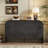 Wood Console Table with  Adjustable Shelves, Curvy Edge-1438616856