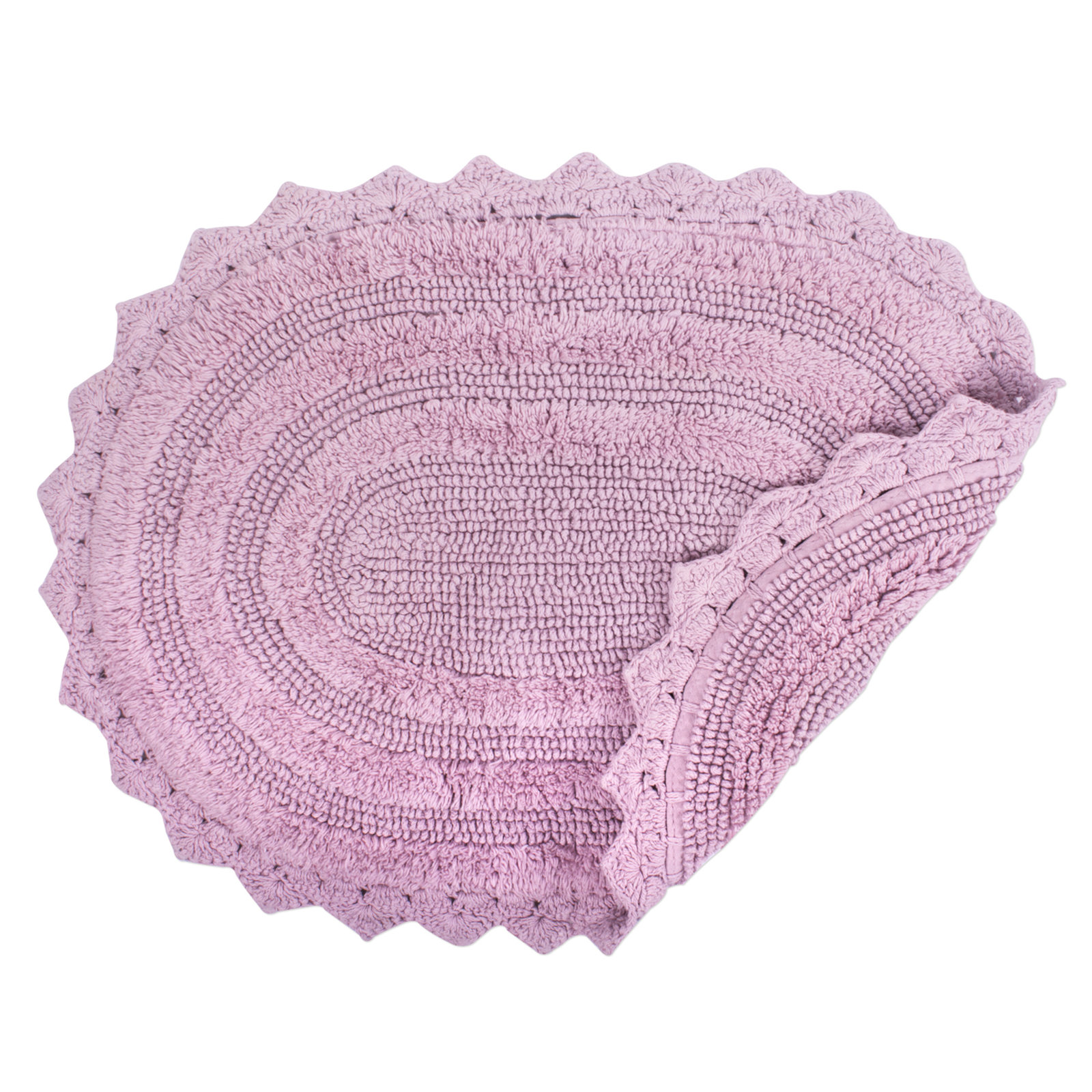 Lisk Cotton Blend Bath Rug, 21" W x 34" L, Mauve