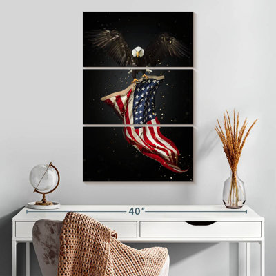 Borges Eagle Flying With American Flag