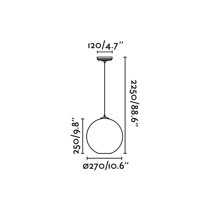 Hosler 1 - Light Black Sphere Pendant