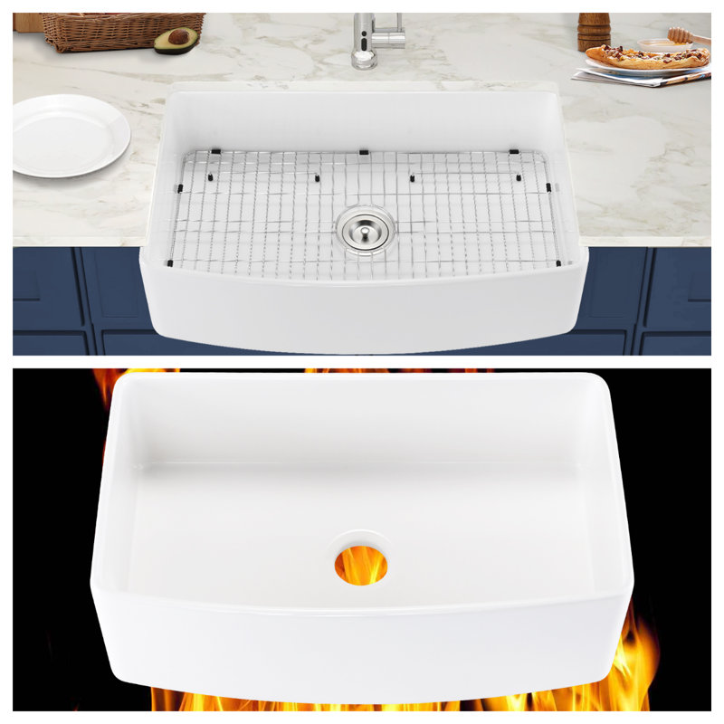 Évier de cuisine en argile réfractaire simple 33 po L 33 po