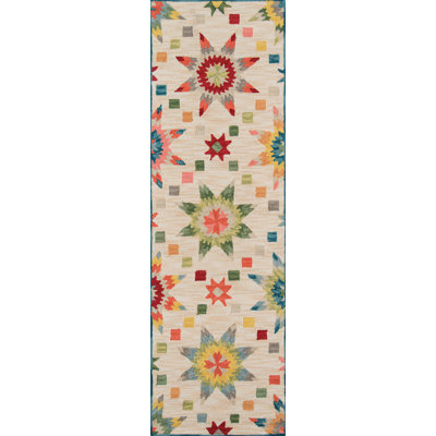 Bungalow Rose Gingras Floral Handmade Ivory/Green Area Rug & Reviews ...
