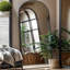 Miroir arqué pleine longueur avec cadre en alliage d'aluminium, verre incassable, conception murale / inclinée / autoportante-277949206-277949207