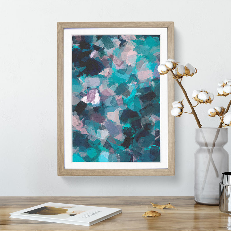 XV1022-5377X World Of Dreams Abstract - Single Picture Frame Painting, 46cm H x 34cm W x 2cm D, Oak