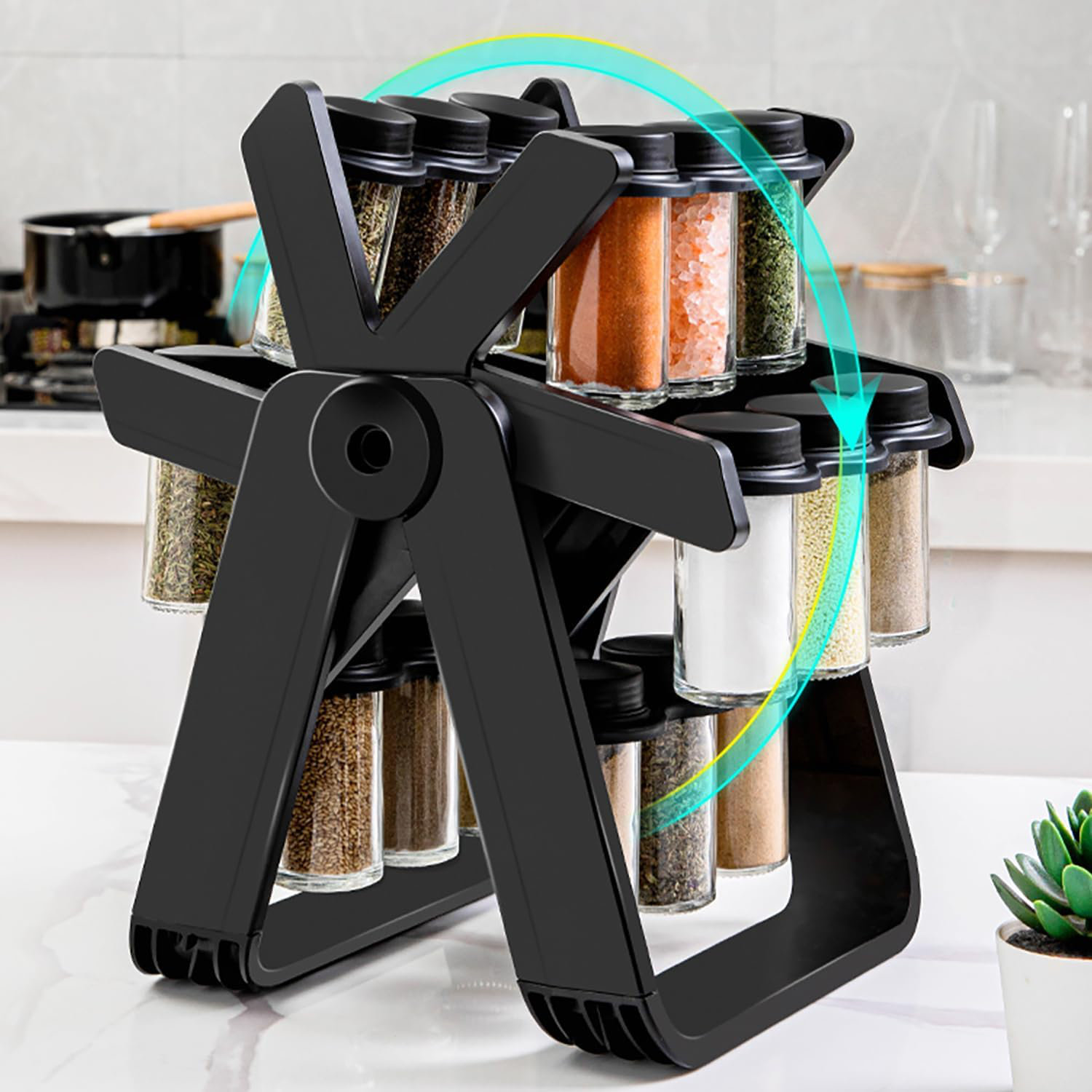 Prep & Savour Rotating Spice Rack - Revolving Ferris Wheel Countertop ...