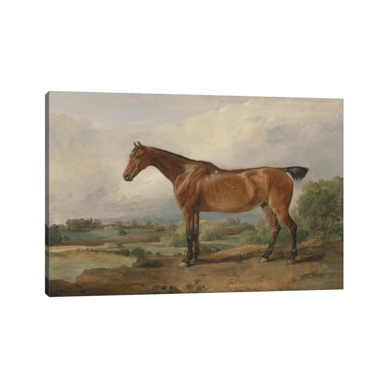 A Groom with Carthorse in a Stable 1 Piece Wrapped Canvas Painting, 101.6 cm H x 66.04 cm W x 3.175 cm D