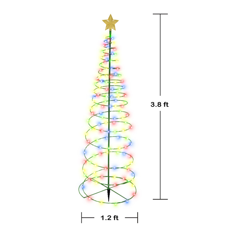 Christmas Tree Lighted Display, Blue/Red/Green