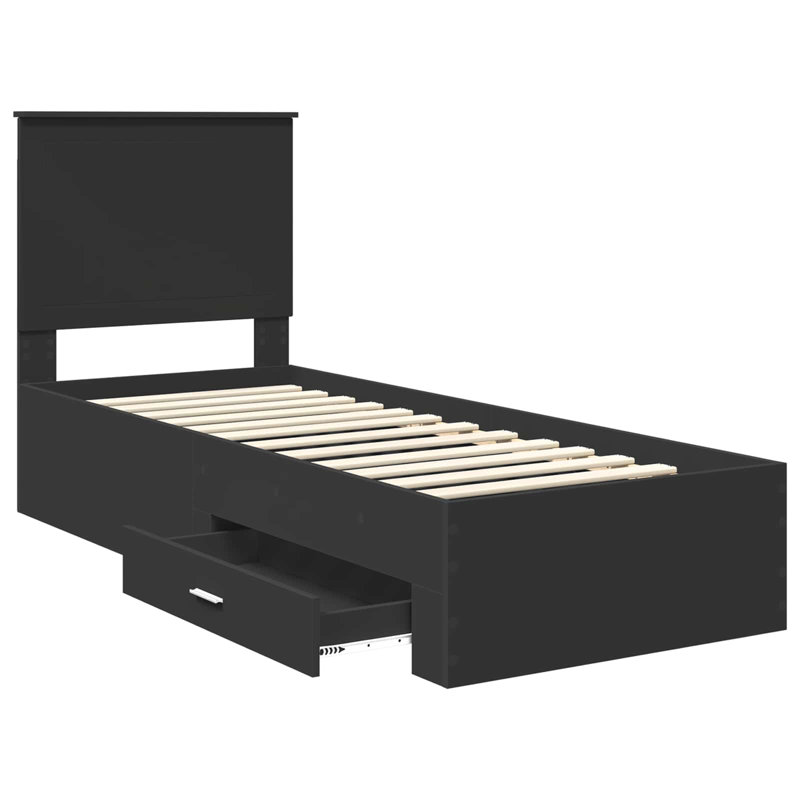 Bed, Black/Silver, Small Single (2'6)