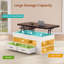 Table basse à plateau relevable, tables basses 4 en 1 avec rangement et compartiment caché, table basse de style campagnard-350447674-350447675