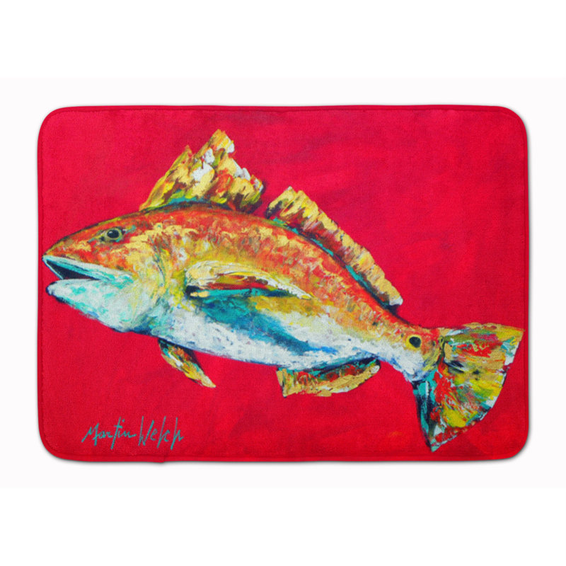 Tapis pour salle de bain en mousse à mémoire hoo fish woo