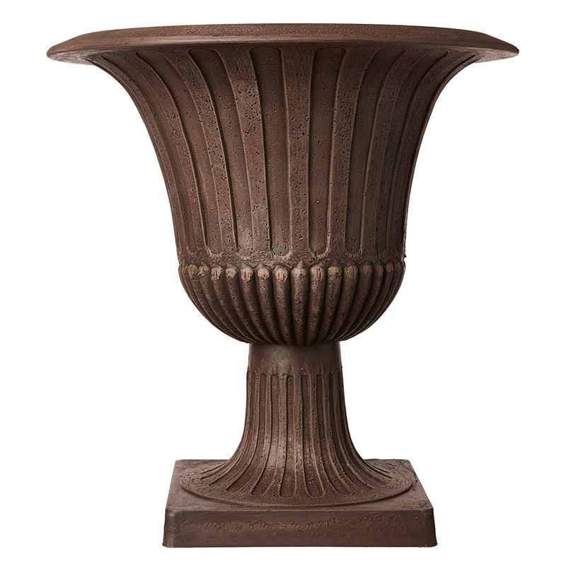 Chocolate Medium Recycled Plastic Urn Planter for Indoor/Outdoor