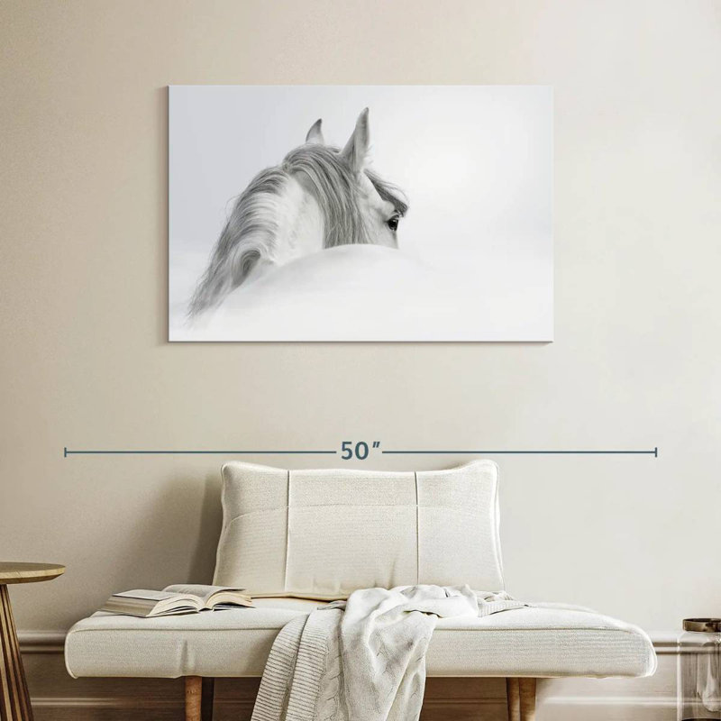Cheval blanc exquis Brampt, H 26 po x l 39 po