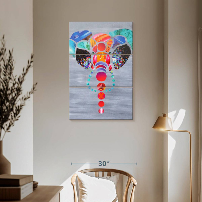 Brampt Abstract Elephant Love, 57" H x 36" W