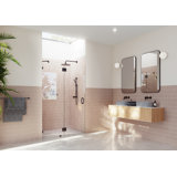 Halo 50 in. x 78 in. Frameless Glass Hinge Shower Door