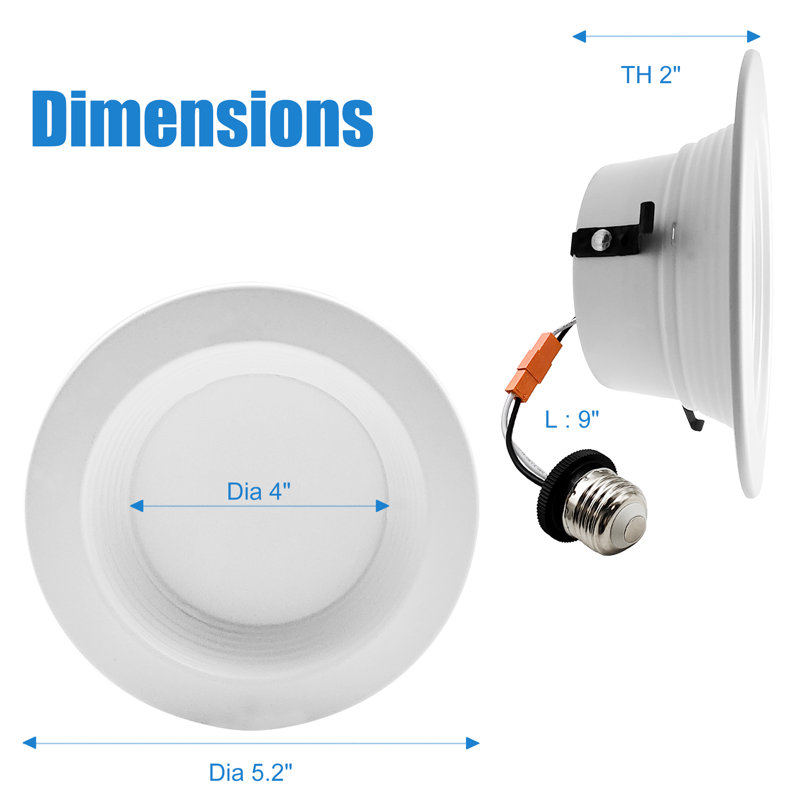 Ensemble d'éclairage encastré 4 "CTT 3000K Remodel IC LED