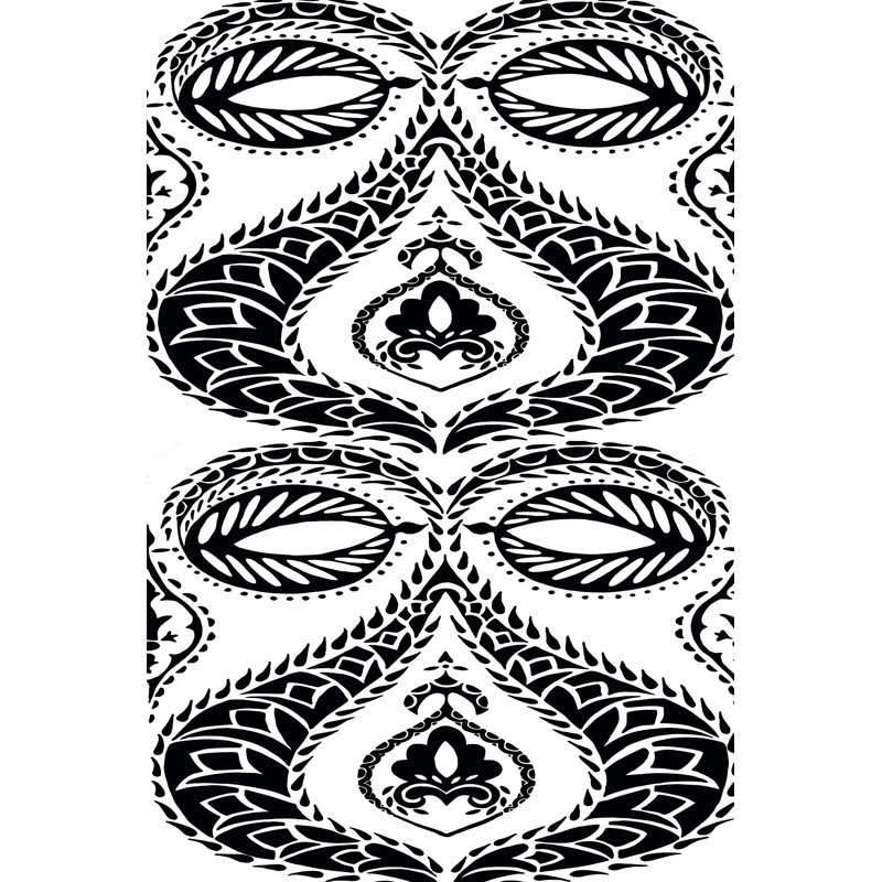 B&W Arabesque Panels I by Chariklia Zarris - Wrapped Canvas Print, 46cm H x 30cm W