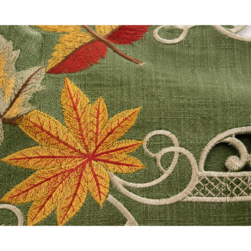 Weiler Embroidered Cutwork Fall Table Runner, 54" L x 15" W
