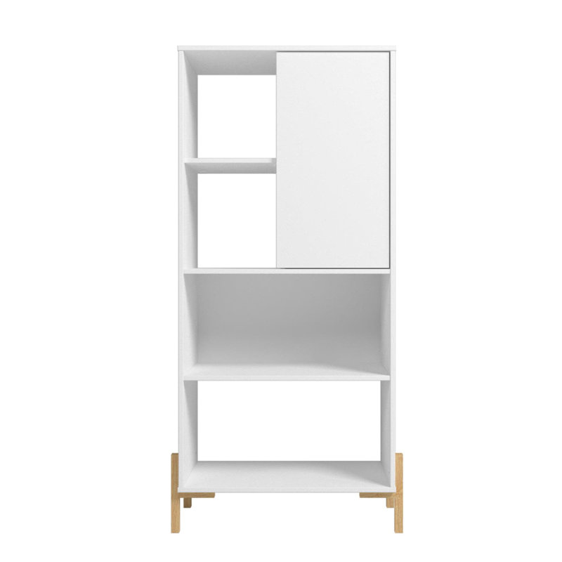 Sandry Geometric Storage Bookcase, White