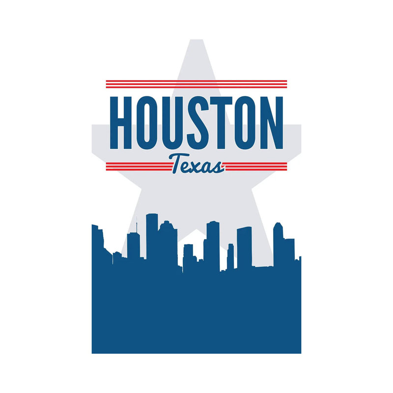 Houston Skyline by Benton Park Prints - Wrapped Canvas Print, 66.04 cm H x 45.72 cm W x 3.175 cm D