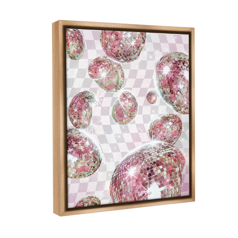 «Pastel Disco Ball Motif Floater Frame» par Ziwei Li sur toile, H 31 po x l 25 po, Cadre flottant orme Montalcino