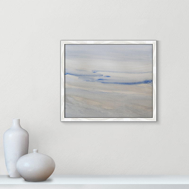 «Silent Direction Print» par S.H. Khân, Grain de bois blanc, L 19 po x H 16 po, Impression encadrée
