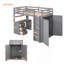 Lit mezzanine simple avec tiroirs, bureau et garde-robe-1985091237