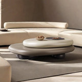 Pebble Shaped Rotating End Table Nesting Coffee Table