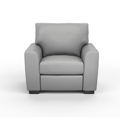 Savannah 40" Wide 100% Full Top Grain Leather Chair with Ottoman