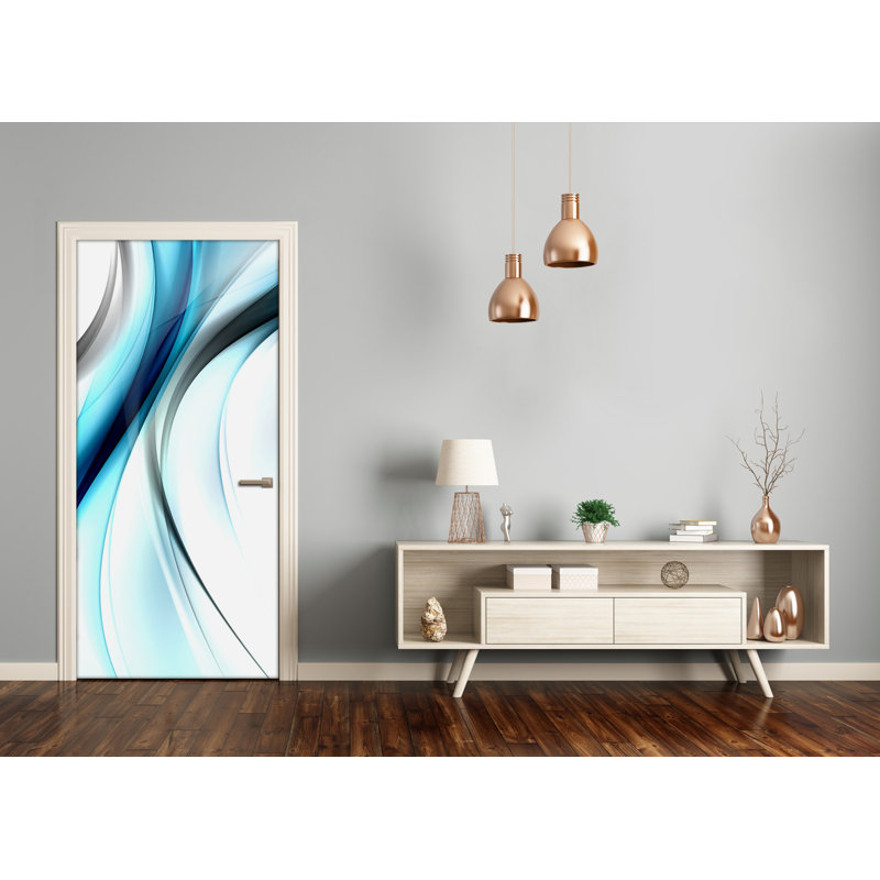 Abstract Wave Door Decal, 205cm  H x 75cm W