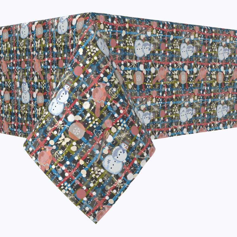 Geometric Christmas Tablecloth, 84" L x 60" W, Christmas Weave Love