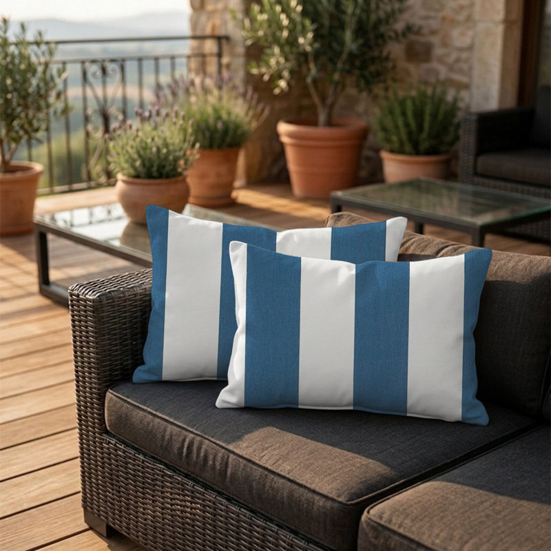 Ensemble de 4 coussins décoratifs Sunbrella, coussins décoratifs rectangulaires pour l'extérieur 12 po x 24 po