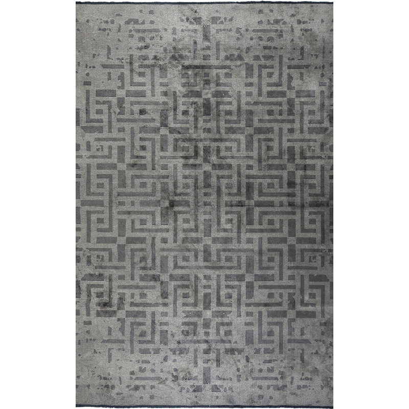 Rapture Gray Geometric Luxury Area Rug, Rectangle 7'10" x 11'2"