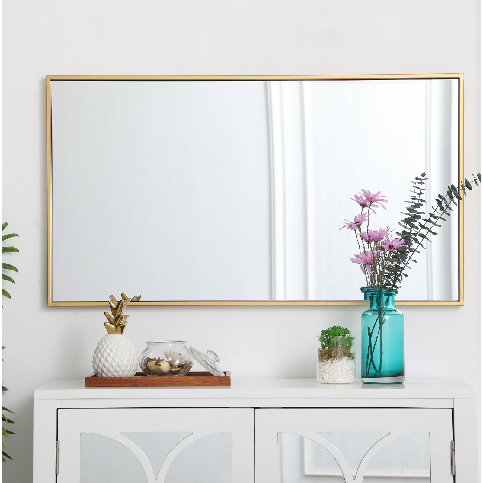 Sabine 36" Accent Mirror, 36" x 20", Brass