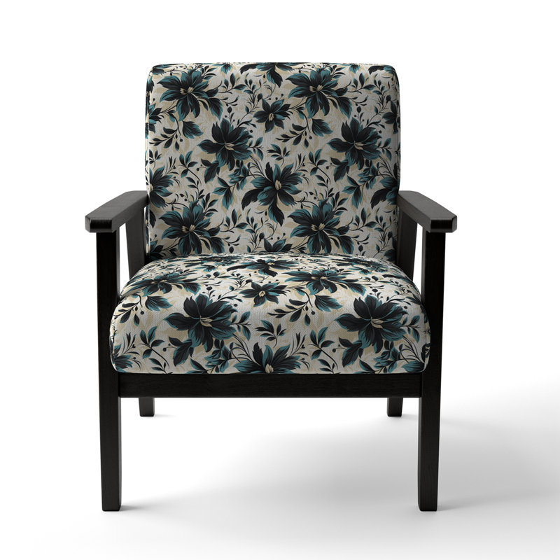 Fauteuil rembourré traditionnel bleu et blanc Euphony