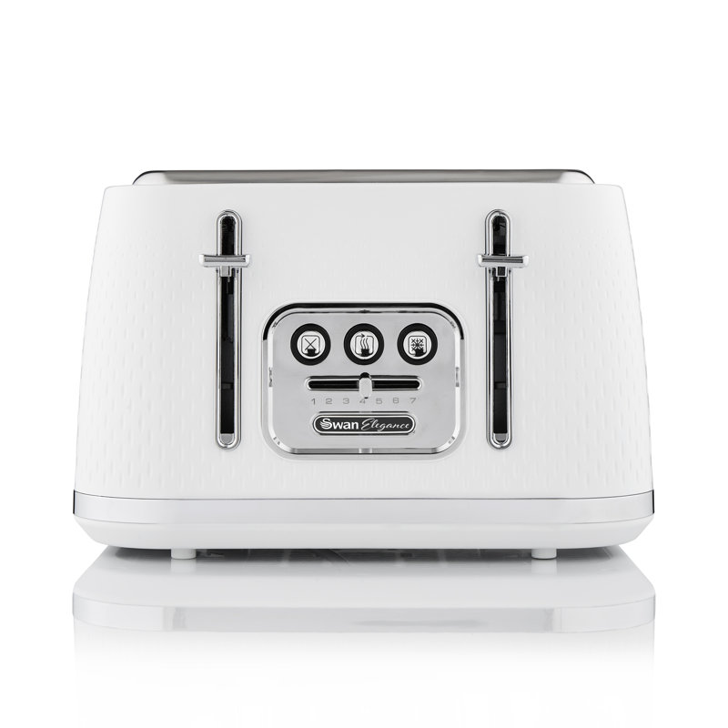Swan Elegance 4 Slice Toaster with 7 Browning Levels, Defrost, Reheat functions & Anti-Jam
