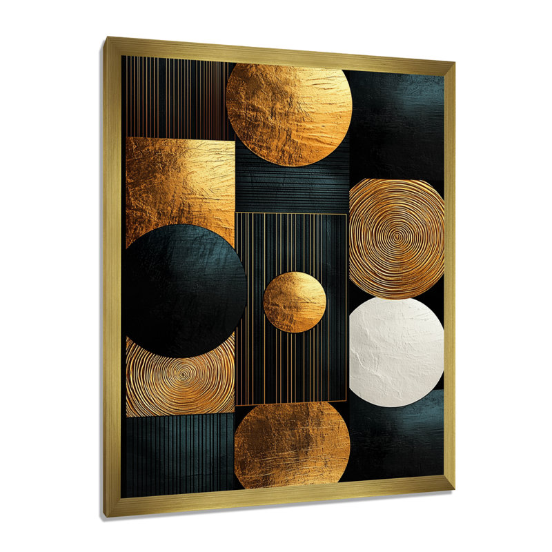 Frederick - Abstract Canvas Prints, 20" H x 12" W, Gold, Picture Framed
