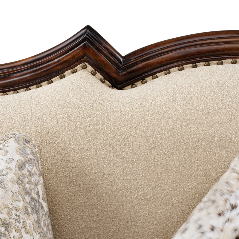 Chamberi Toast Boucle 4-Piece Sectional Sofa with Nailhead Trim