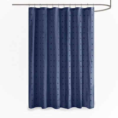 Cotton Jacquard Pom Pom Shower Curtain 1Pcs