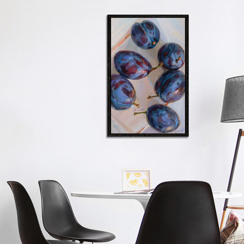 Plums by Svetlana Zyuzina - Floater Frame Gallery-Wrapped Canvas Giclée on Canvas, 101.6 cm H x 66.04 cm W, Black