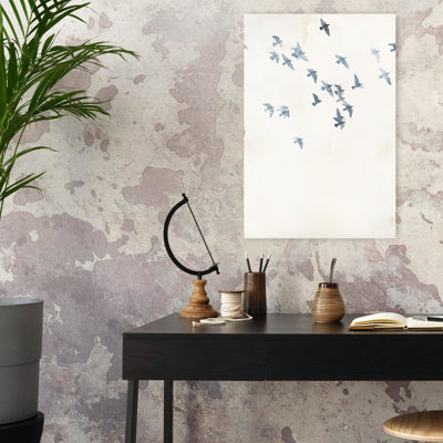 Pigeons, ciel, oiseau, art contemporain