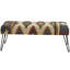 Banc tribal en tissu de coton multicolore avec pieds en épingle en métal Castulo-1239305774