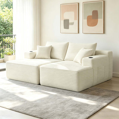 Canapé modulaire Cloud avec méridienne double et confort d'assise profond