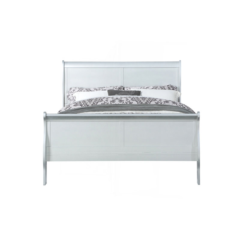 Lit simple Louis Philippe, Lit simple, Gris argenté