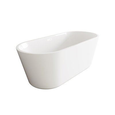 Rouidate 65'' x 28.3'' Freestanding Soaking Acrylic Bathtub