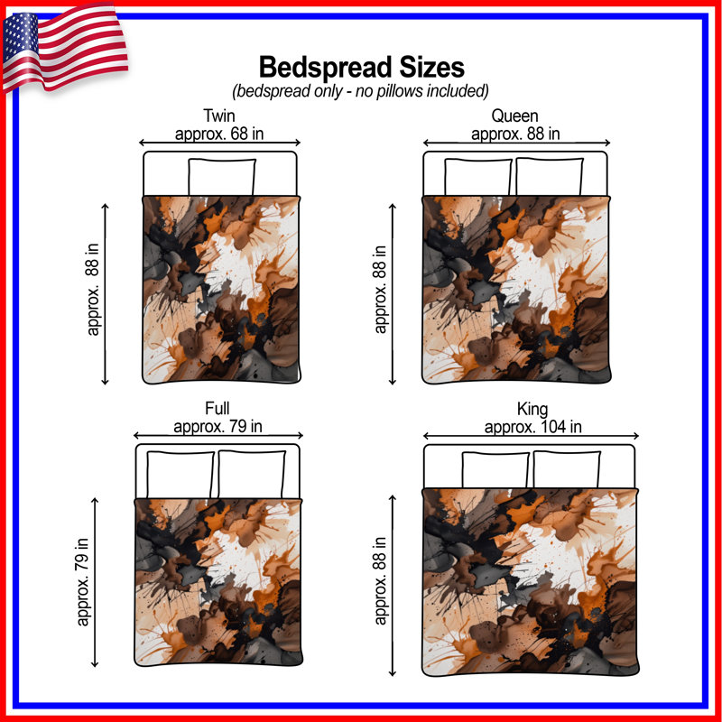 Abstract Paint Splatter Quilted Bedspread All Sizes, Twin