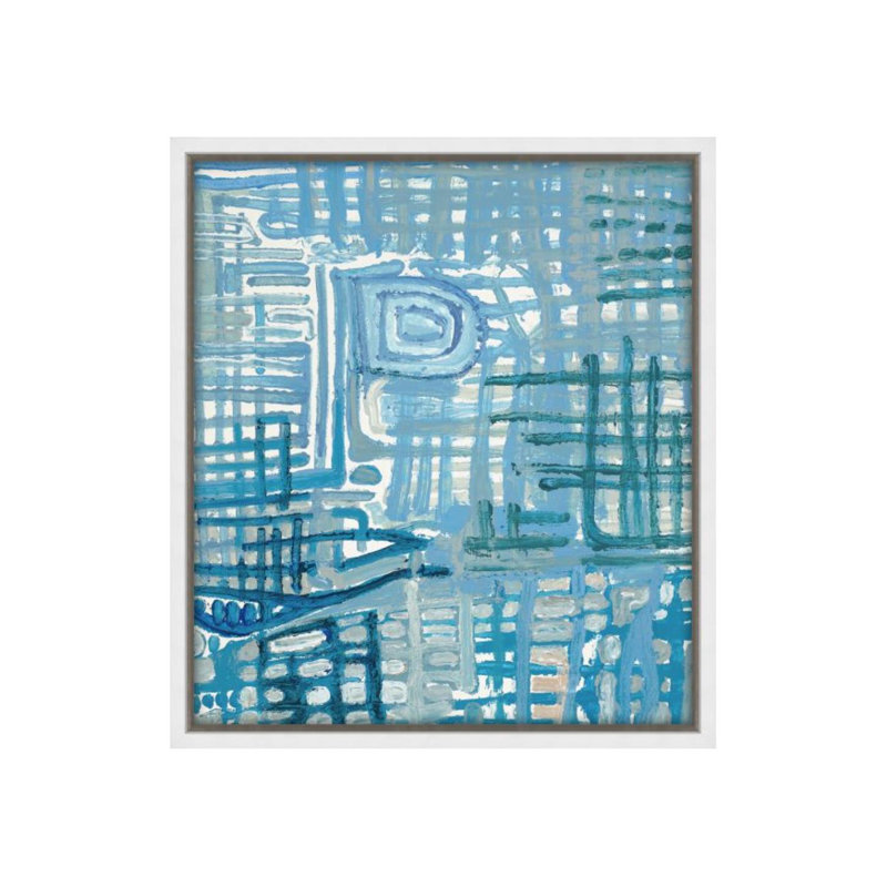 Cerulean Lines par Sara Brown - Impression sur toile, Couche de verre, H 53 po x l 47 po