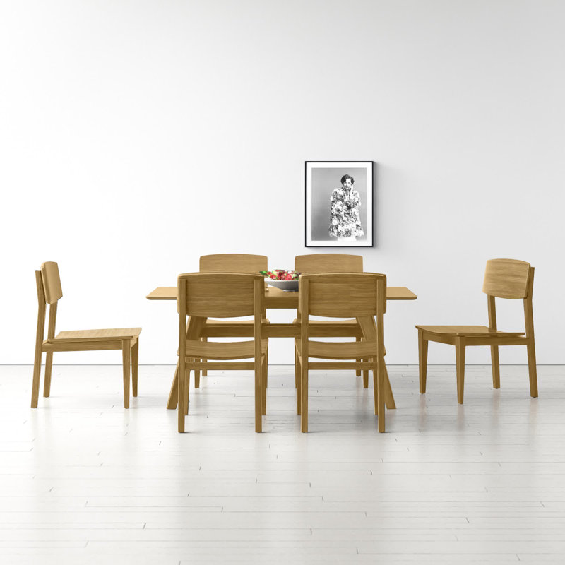 Extendable Solid Wood Solid Wood Top Four Leg Dining Set, Caramelized