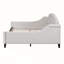 Lit de jour capitonné moderne de luxe, revêtement double beige, structure en contreplaqué durable, élégant et fonctionnel